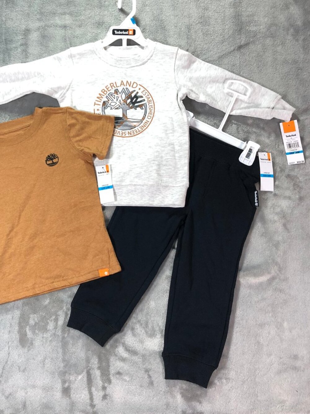 Timberland 3-Piece Pants Sweatshirt Shirt Set Sz 24M Boy NEW WITH TAGS